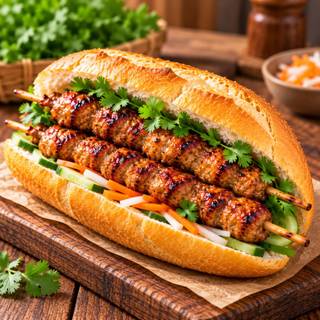 Bánh mì thịt xiên nướng size lớn